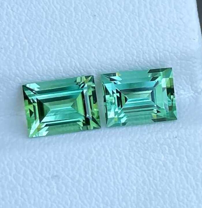 Natural Tourmaline Pair Stone, Rectangular Shape
