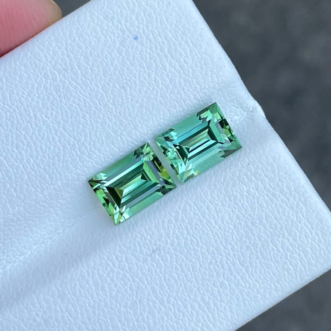 Natural Tourmaline Pair Stone, Rectangular Shape Main image