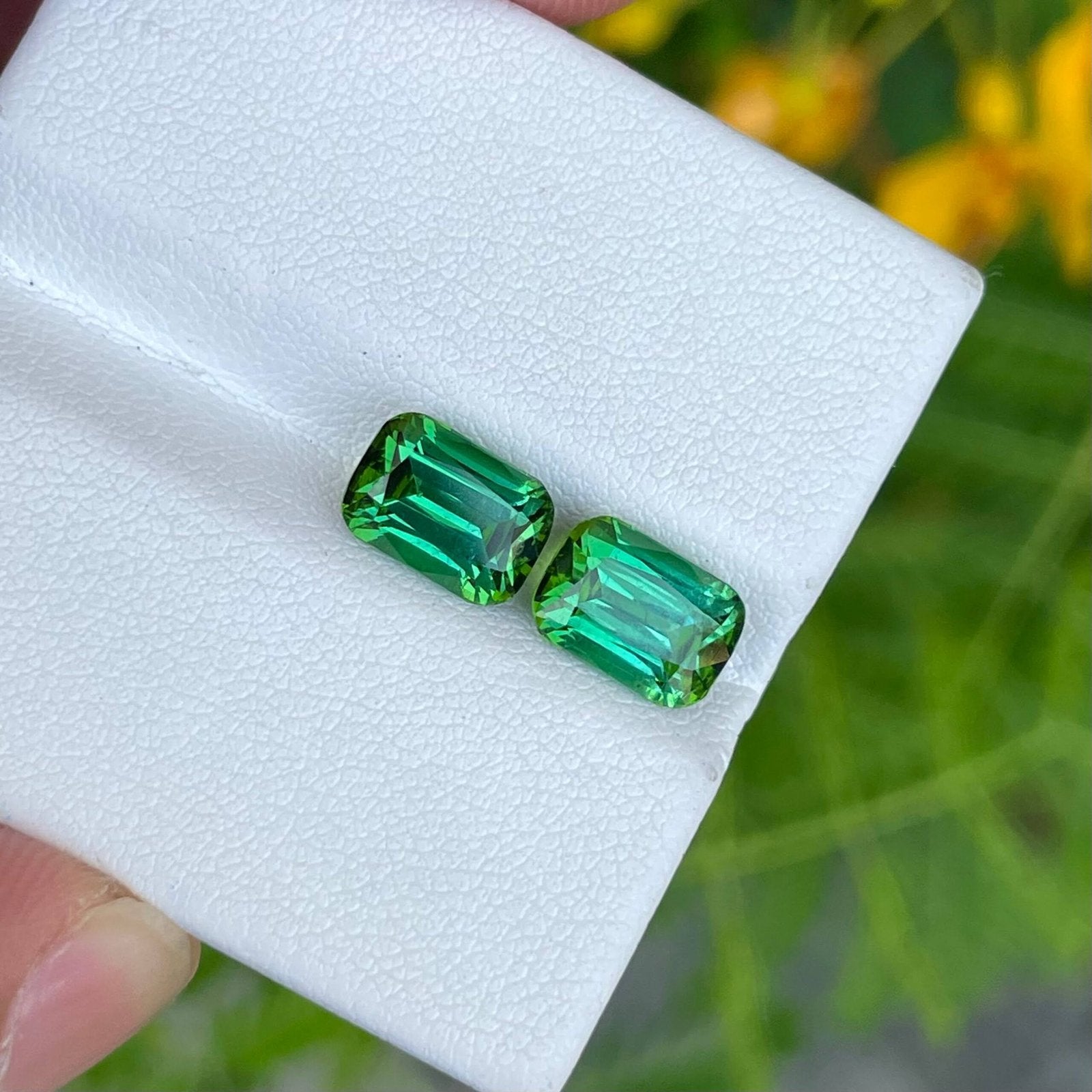 Lovely Green Natural Tourmaline Pair