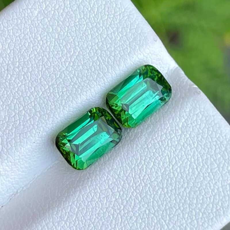 Lovely Green Natural Tourmaline Pair