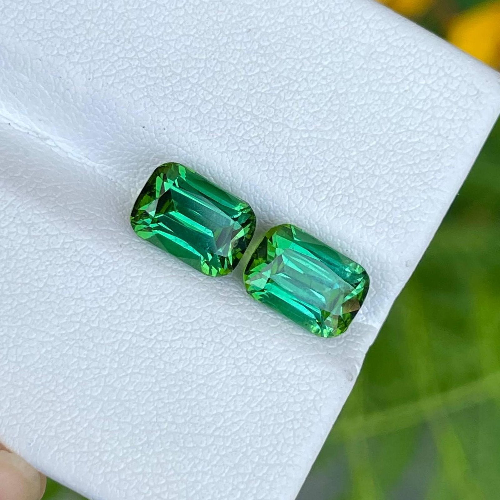 Lovely Green Natural Tourmaline Pair