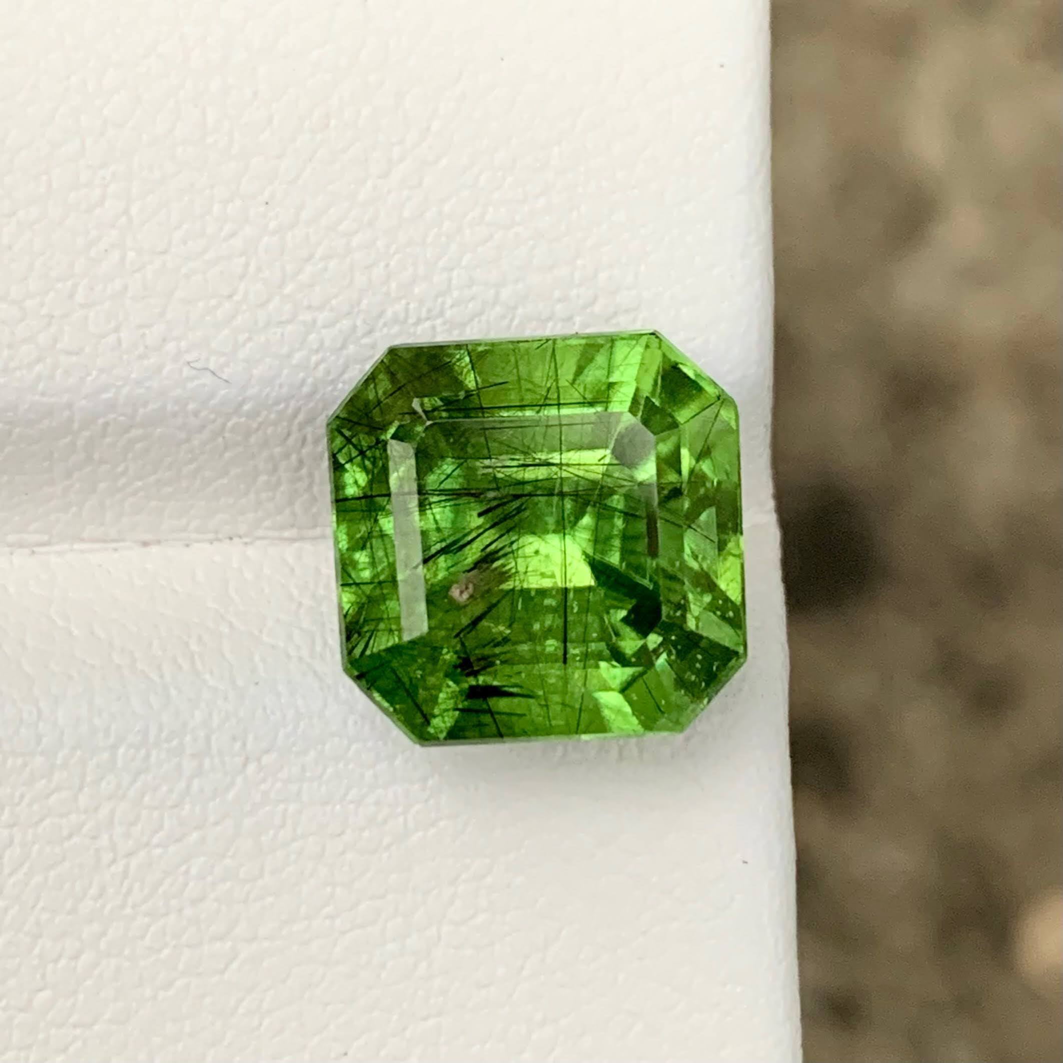 Natural Peridot 11.07 Ct Emerald Cut Octagon Loose Gemstone | Pakistan Peridot | SI Clarity Untreated Green Gem