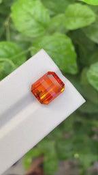 Pixel Cut Mandarine Citrine Gemstone | 8.15 CTS | Orange Color Citrine | 12.8 x 10.1 MM