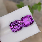 Natural Purple Amethyst Pair 15.27 Ct Matching Loose Gemstones | Eye Clean Brazil Amethyst | Untreated Jewelry Making Stones