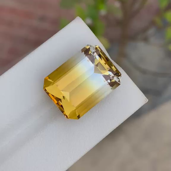 Natural Bi Colour Citrine 21.85 Ct Loose Gemstone | Brazil Citrine |   Loupe Clean | Untreated Quartz Crystal for Jewelry