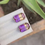 Natural Bolivian Ametrine Pair – 10.05 Ct Eye-Clean Matched Gems | Untreated Ametrine for Fine Jewelry