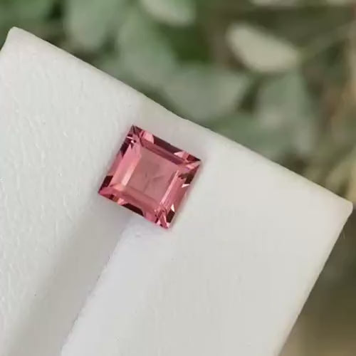 Ruddy Pink Tourmaline Gemstone | 1.20 CTS | Square Cut Tourmaline
