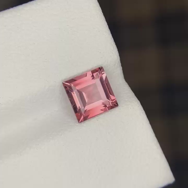 Natural Pink Tourmaline 1.38 Ct Asscher Cut Eye Clean Untreated Afghanistan