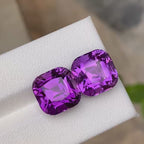 Natural Purple Amethyst Pair 17.37 Ct Matching Loose Gemstones | Eye Clean Brazil Amethyst | Untreated Jewelry Making Gems