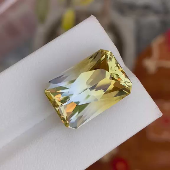 Natural Bi Colour Citrine 19.42 Ct Loose Gemstone | Brazil Citrine |  Loupe Clean | Untreated Quartz Crystal for Jewelry