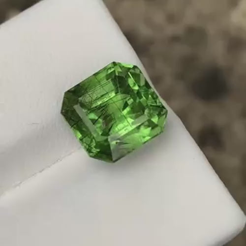 Natural Peridot 11.07 Ct Emerald Cut Octagon Loose Gemstone | Pakistan Peridot | SI Clarity Untreated Green Gem