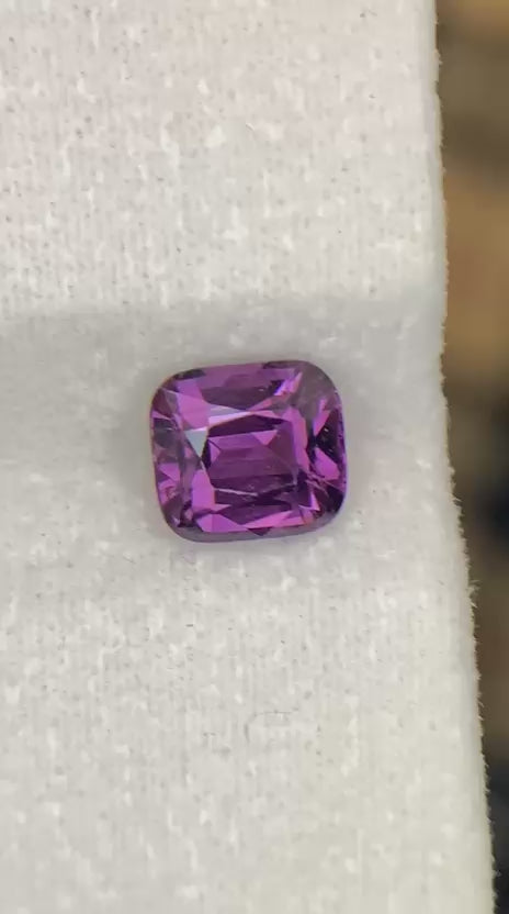 Natural Raspberry Pink Spinel 1.67 Ct Burma Cushion Cut Loupe Clean Loose Gemstone