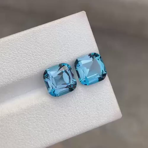 Elegant London Blue Topaz – 6.15 Ct Eye-Clean Brazilian Gem | 7.5×8 mm Cushion Cut