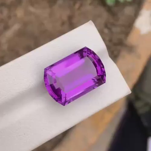 Natural Amethyst 25.70 Ct Brazil | Large Eye Clean Purple Loose Gemstone