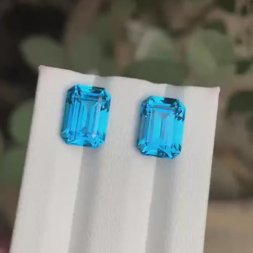 Swiss Blue Topaz Gemstone | Faceted Emerald Cut | 9.35 CTS |