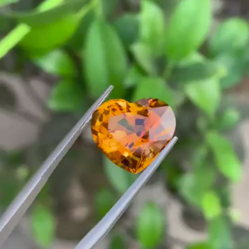 Brazilian Natural Mandarin Citrine Gemstone, 11.05 Carats, Citrine Pendant