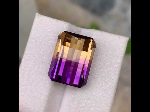 Natural Ametrine 22.46 Ct Pixel Cut Loose Gemstone | Loupe Clean Bolivia Ametrine | Untreated Bi-Color Quartz Gem