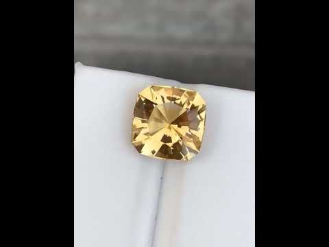 Natural Citrine 5.85 Ct Cushion Cut Loose Gemstone | Eye Clean African Citrine | Untreated Golden Yellow Gem | Fine Jewelry Stone