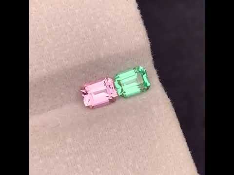Natural Reverse Tourmaline Pair 1.29 Ct Eye Clean Loose Gemstones | Afghanistan Tourmaline | Untreated Matching Pair Gems