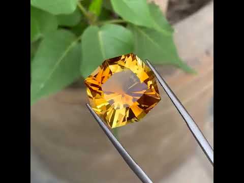 Natural Mandarin Citrine 21.47 Ct Brazilian Loose Gemstone | Eye Clean Untreated Citrine | Large Golden Orange Jewelry Stone