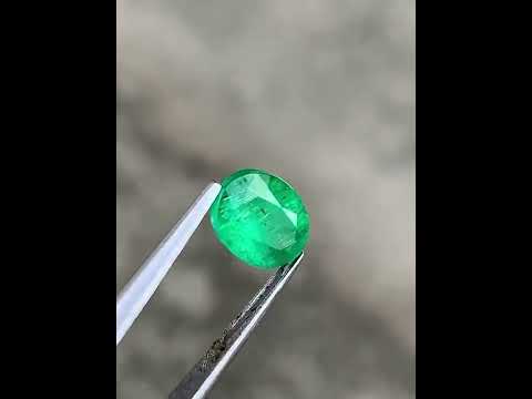 Natural Zambian Emerald 1.49 Ct Oval Faceted Loose Gemstone | SI Clarity Minor Oil | Genuine Emerald for Fine Jewelry