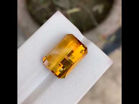 Natural Mandarin Citrine 11.46 Ct Pixel Cut Loose Gemstone | Eye Clean Brazil Citrine | Untreated Fine Jewelry Gem