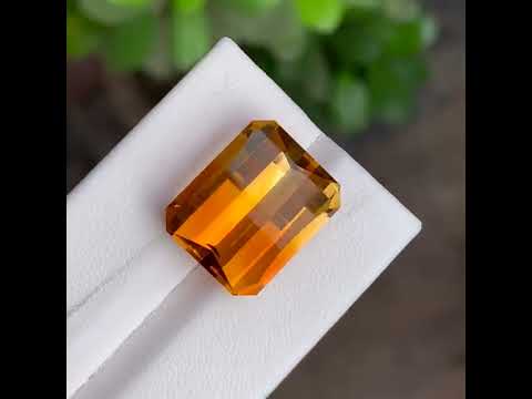 Natural Mandarin Citrine 17.03 Ct Loose Gemstone | Eye Clean Brazil Citrine | Untreated Golden Orange Fine Jewelry Gem