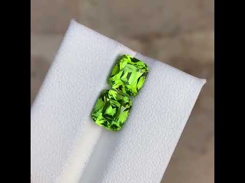 Natural Peridot Pair 5.52 Ct Matching Gemstones | Eye Clean Pakistan Peridot | Untreated Green Loose Gems | Earring Pair