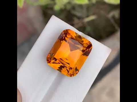 Natural Mandarin Citrine 21.70 Ct Loose Gemstone | Loupe Clean Brazil Citrine | Untreated Large Collector Jewelry Gem