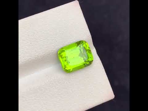 Natural Peridot 4.12 Ct Pakistan Green Loose Gemstone Cushion Cut Untreated August Birthstone