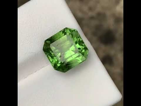 Natural Peridot 11.07 Ct Emerald Cut Octagon Loose Gemstone | Pakistan Peridot | SI Clarity Untreated Green Gem
