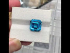 Natural Electric Blue Topaz 12.98 Ct Asscher Cut Loose Gemstone | Brazil Blue Topaz | Loupe Clean Heated Gem for Jewelry