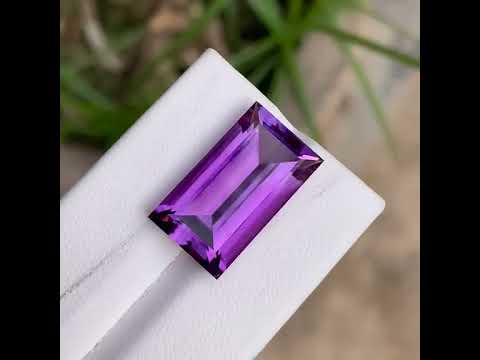 Natural Brazilian Amethyst 13.31 Ct Baguette Cut Loose Gemstone | Eye Clean Purple Quartz | Untreated Fine Jewelry Gem