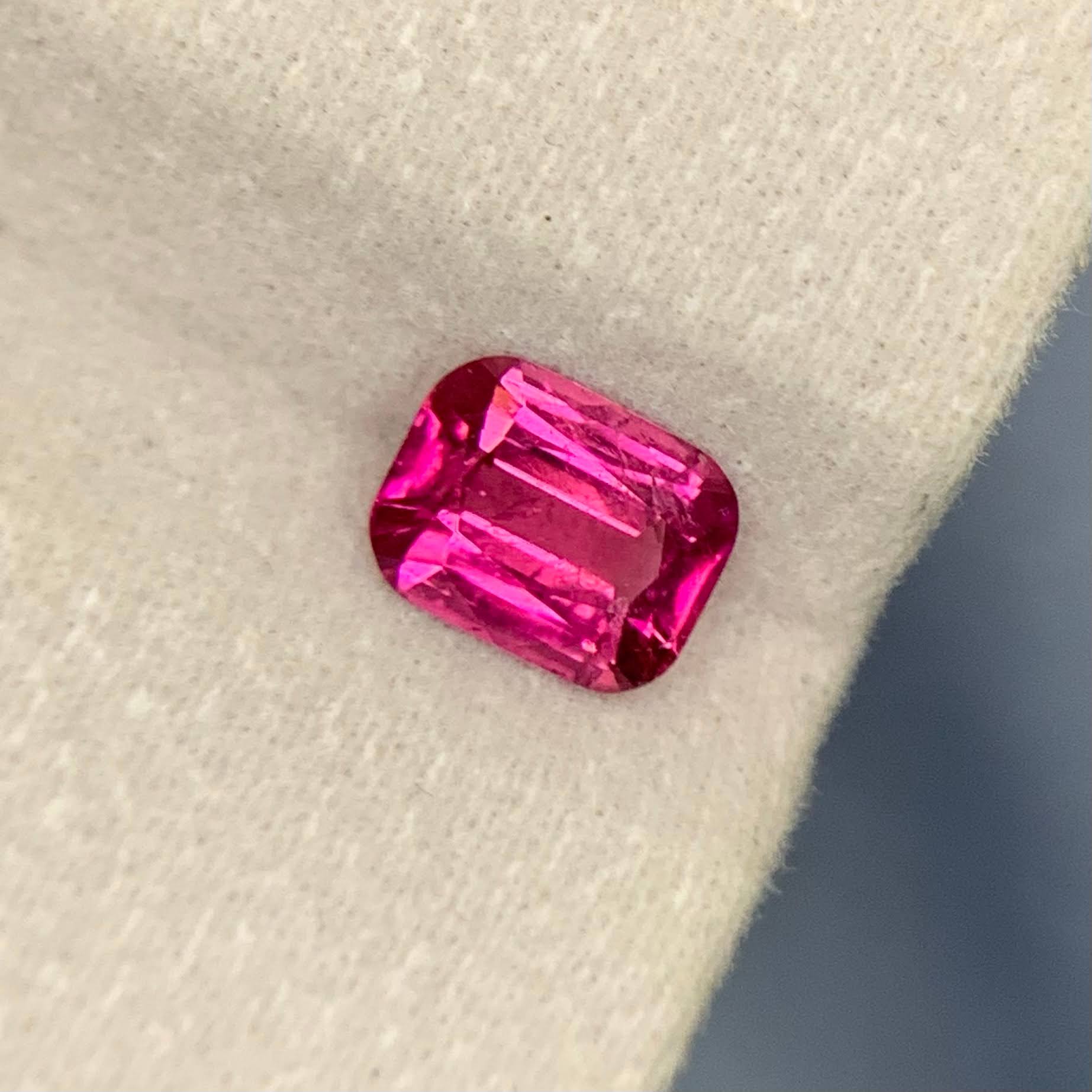 Natural Rubellite Tourmaline Rich Red Pink Color Loose Gemstone | Afghanistan Cushion Cut | Collector Gem | Jewelry Making Stone