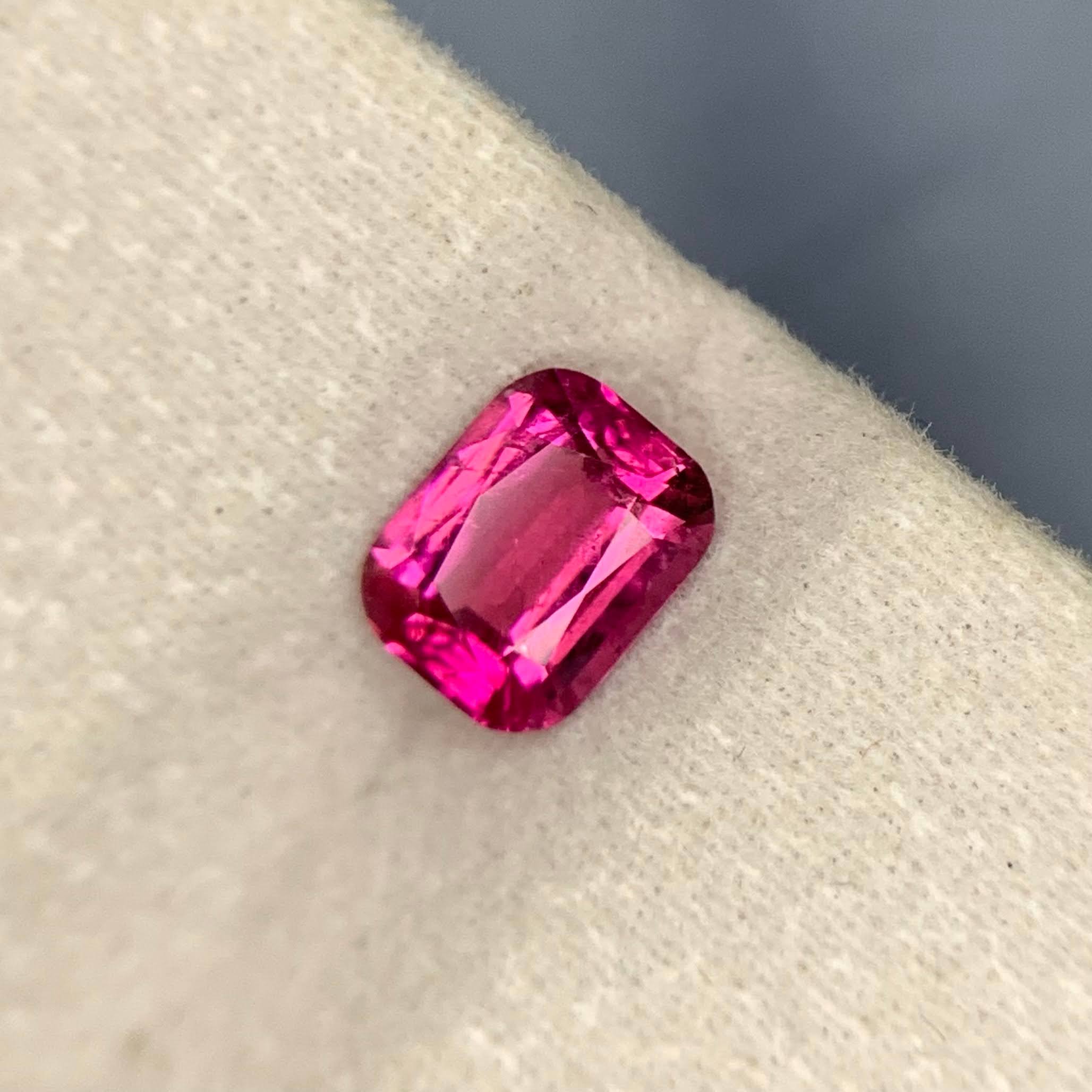 Natural Rubellite Tourmaline Rich Red Pink Color Loose Gemstone | Afghanistan Cushion Cut | Collector Gem | Jewelry Making Stone