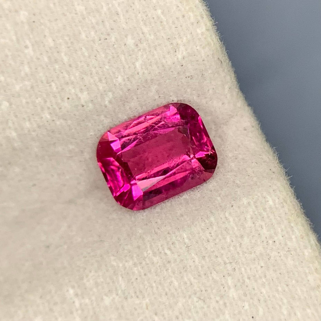 Natural Rubellite Tourmaline Rich Red Pink Color Loose Gemstone | Afghanistan Cushion Cut | Collector Gem | Jewelry Making Stone