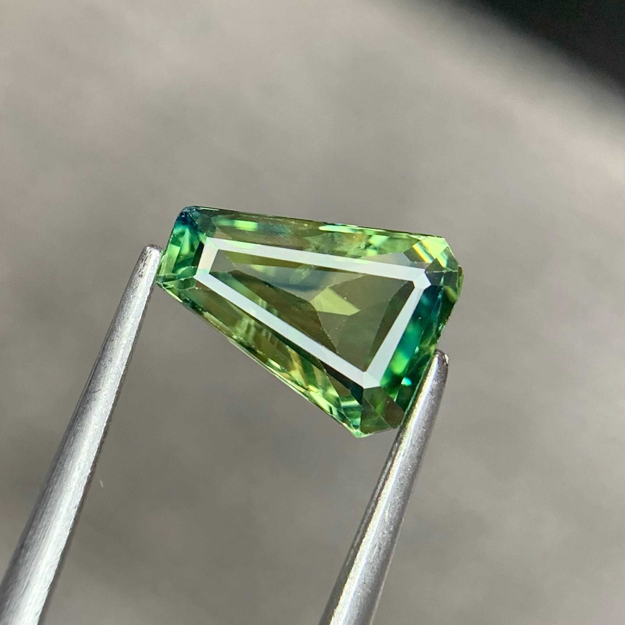 Natural Teal Sapphire 1.71 Ct Triangular Custom Precision Cut | VVS Heated Madagascar Sapphire | Loose Gemstone for Jewelry