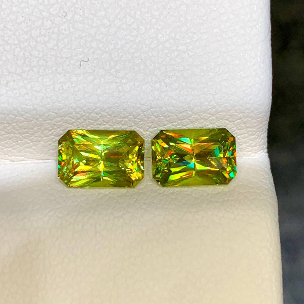 Natural 2.60 Ct Sphene Titanite Gemstone VVS Octagon Emerald Cut Untreated Africa