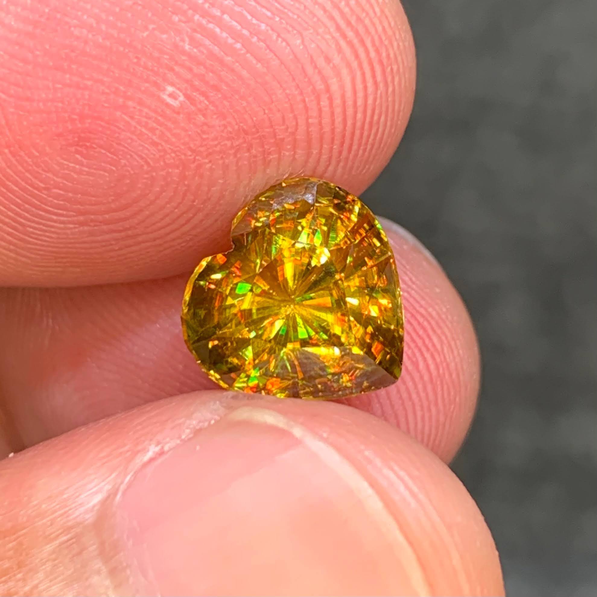 Natural Sphene 3.32 Ct Heart Cut Loose Gemstone | VS Madagascar Titanite | Untreated Rare Collector Jewelry Gem