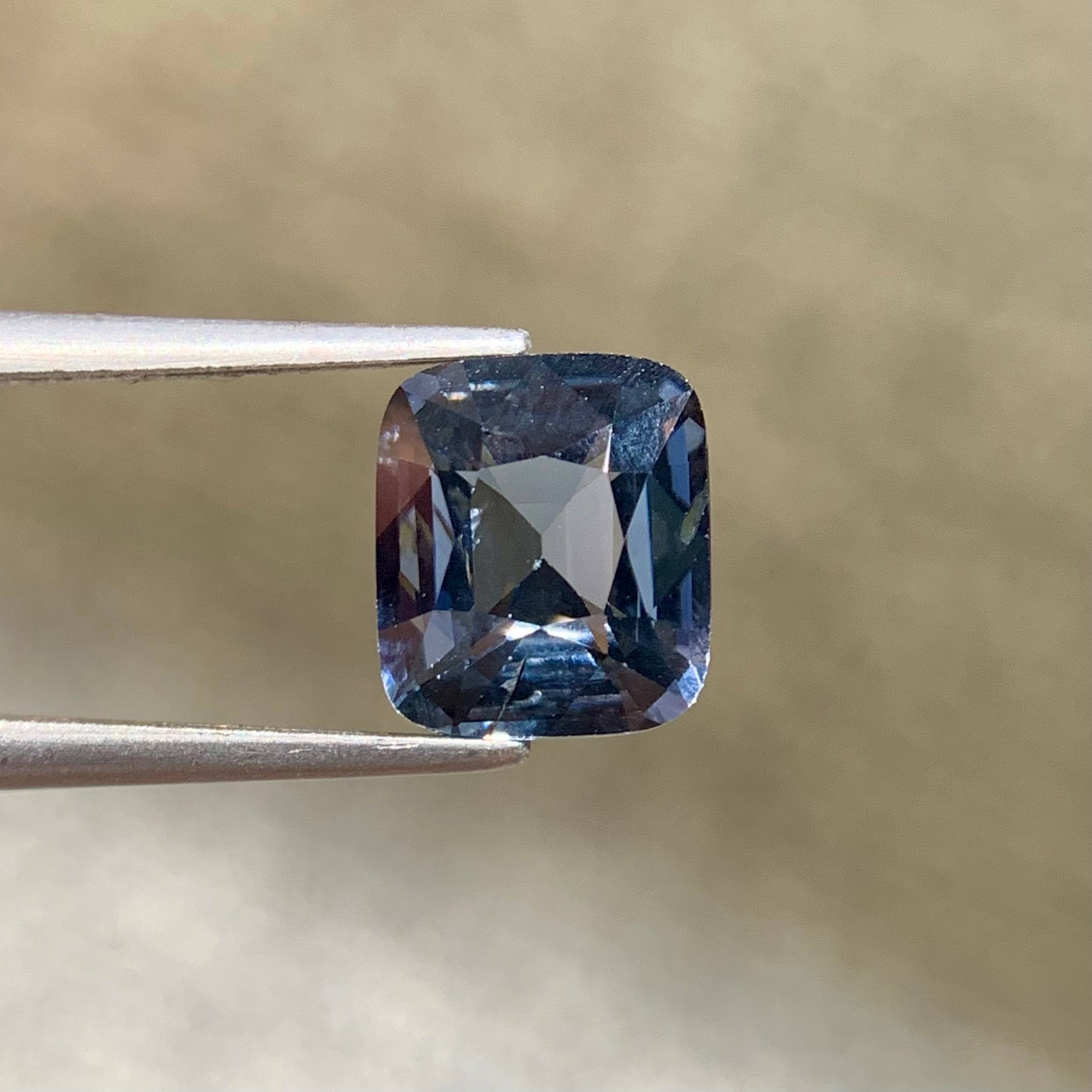 Natural Gray Spinel 2.64 Ct Cushion Cut Loose Gemstone | VS Burma Spinel | Untreated Myanmar Fine Jewelry Collector Gem