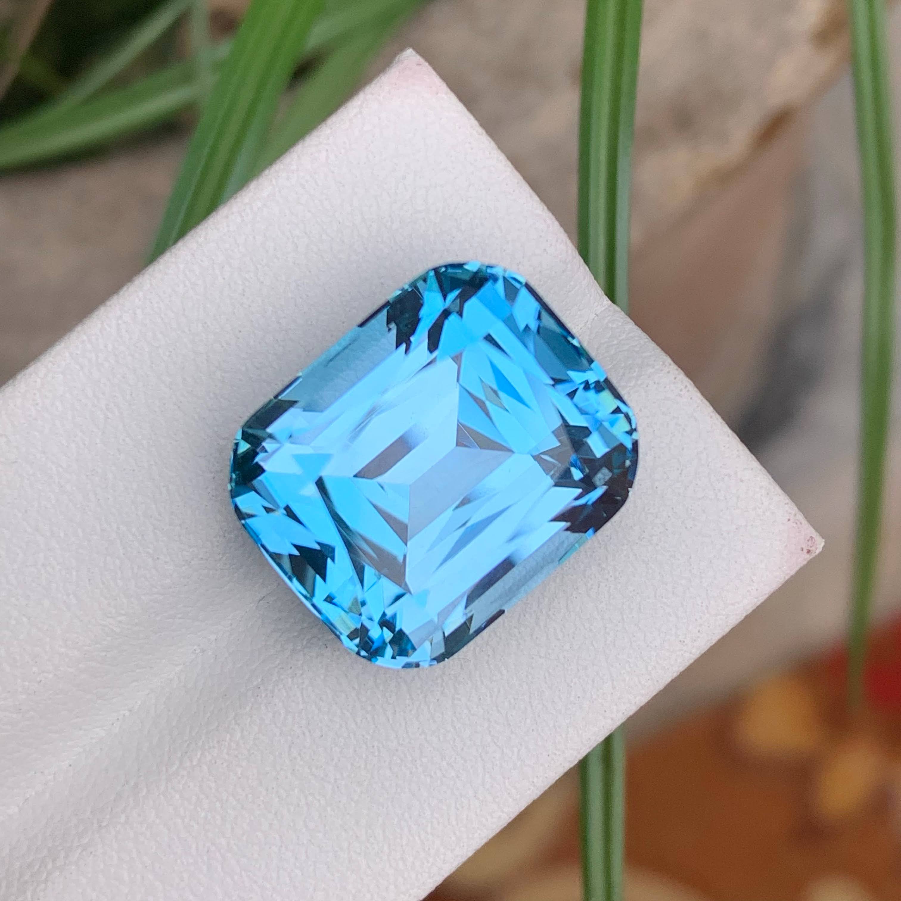 Natural Swiss Blue Topaz 26.77 Ct Loose Gemstone | Loupe Clean Brazil Topaz | Heated Fine Jewelry Statement Gem