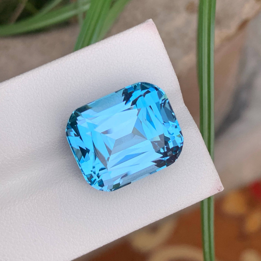 Natural Swiss Blue Topaz 26.77 Ct Loose Gemstone | Loupe Clean Brazil Topaz | Heated Fine Jewelry Statement Gem