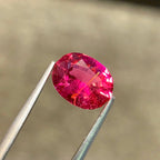 Natural Rubellite Tourmaline 1.57 Ct Oval Faceted Loose Gemstone | Afghanistan Pink Red Tourmaline | Untreated Collector Gem