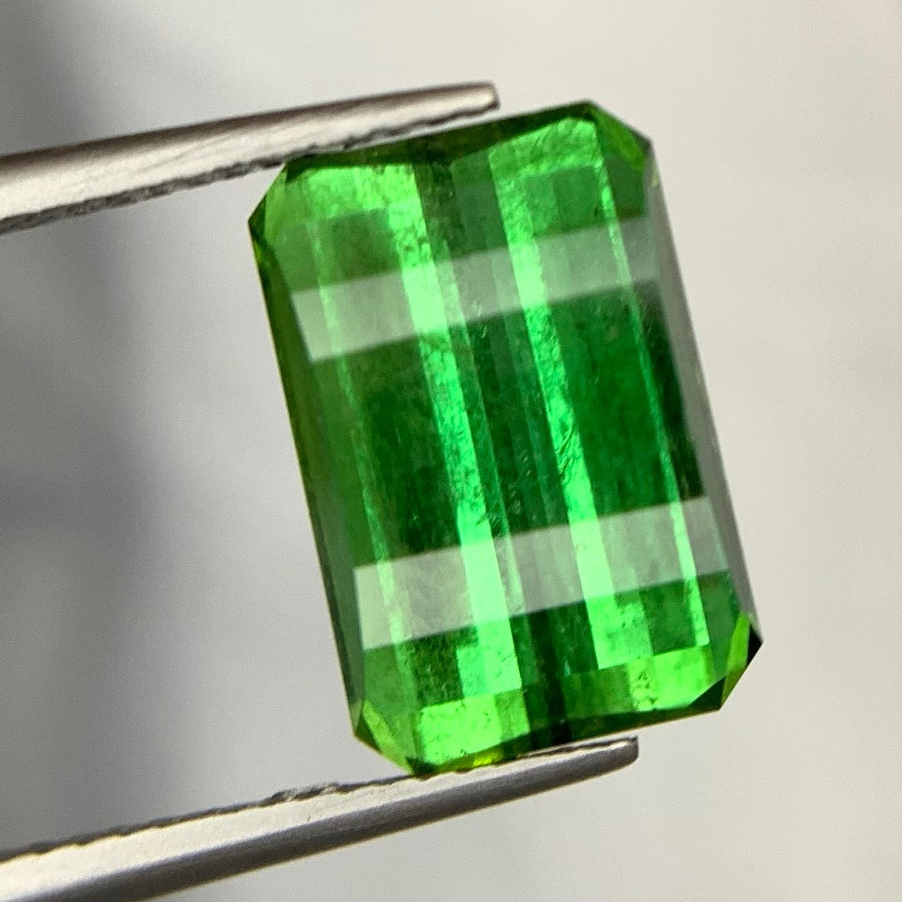 Natural Green Tourmaline 8.55 Ct Pixel Cut Loose Gemstone | VVS Afghanistan Tourmaline | Untreated Fine Jewelry Gem Main image