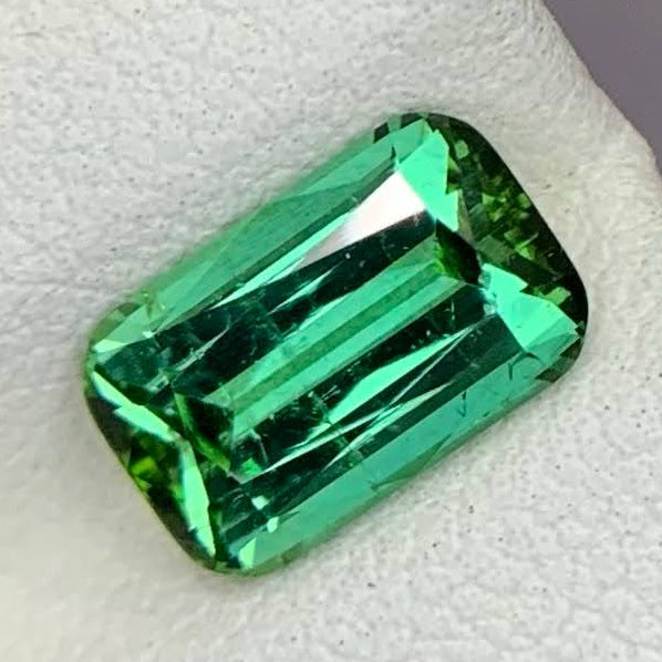 Natural Bluish Green Tourmaline 2.52 Ct Long Cushion Loose Gemstone | Afghanistan Tourmaline | Untreated Fine Jewelry Gem Main image