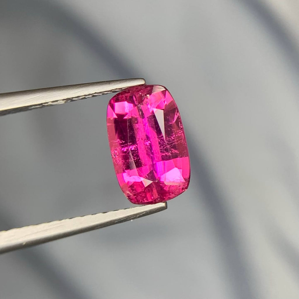 Natural Rubellite Tourmaline 1.55 Ct Cushion Cut Loose Gemstone | Afghanistan Rubellite | Untreated Pink Red Tourmaline Gem