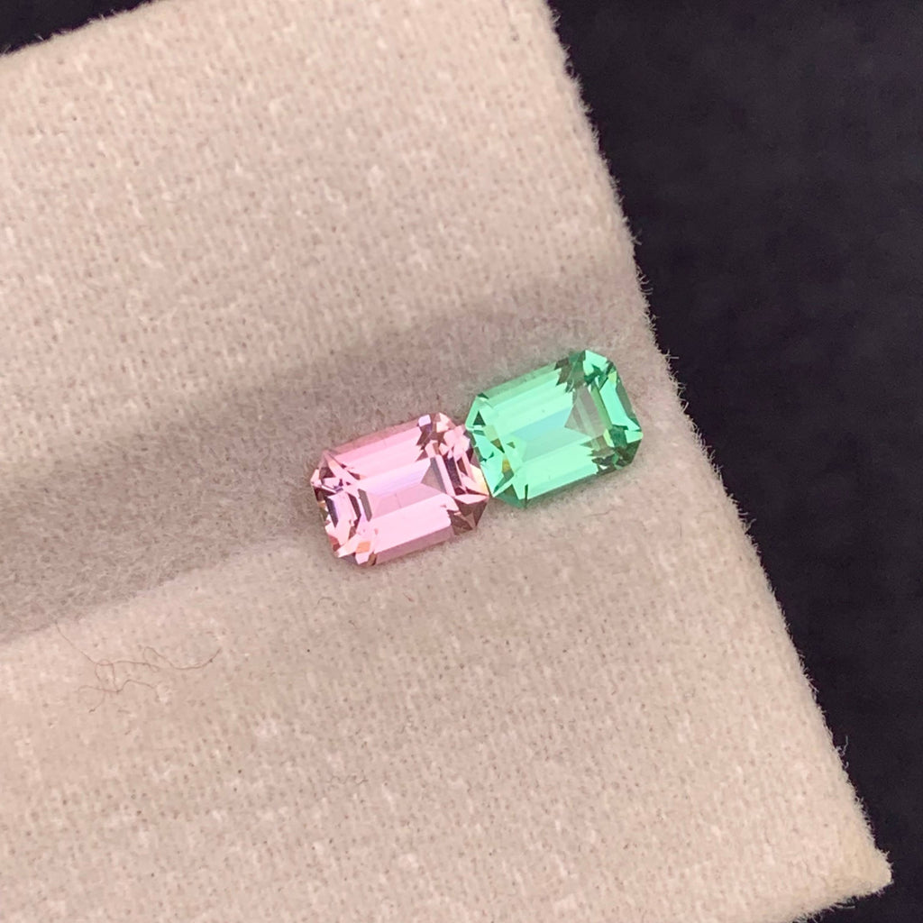 Natural Reverse Tourmaline Pair 1.29 Ct Eye Clean Loose Gemstones | Afghanistan Tourmaline | Untreated Matching Pair Gems