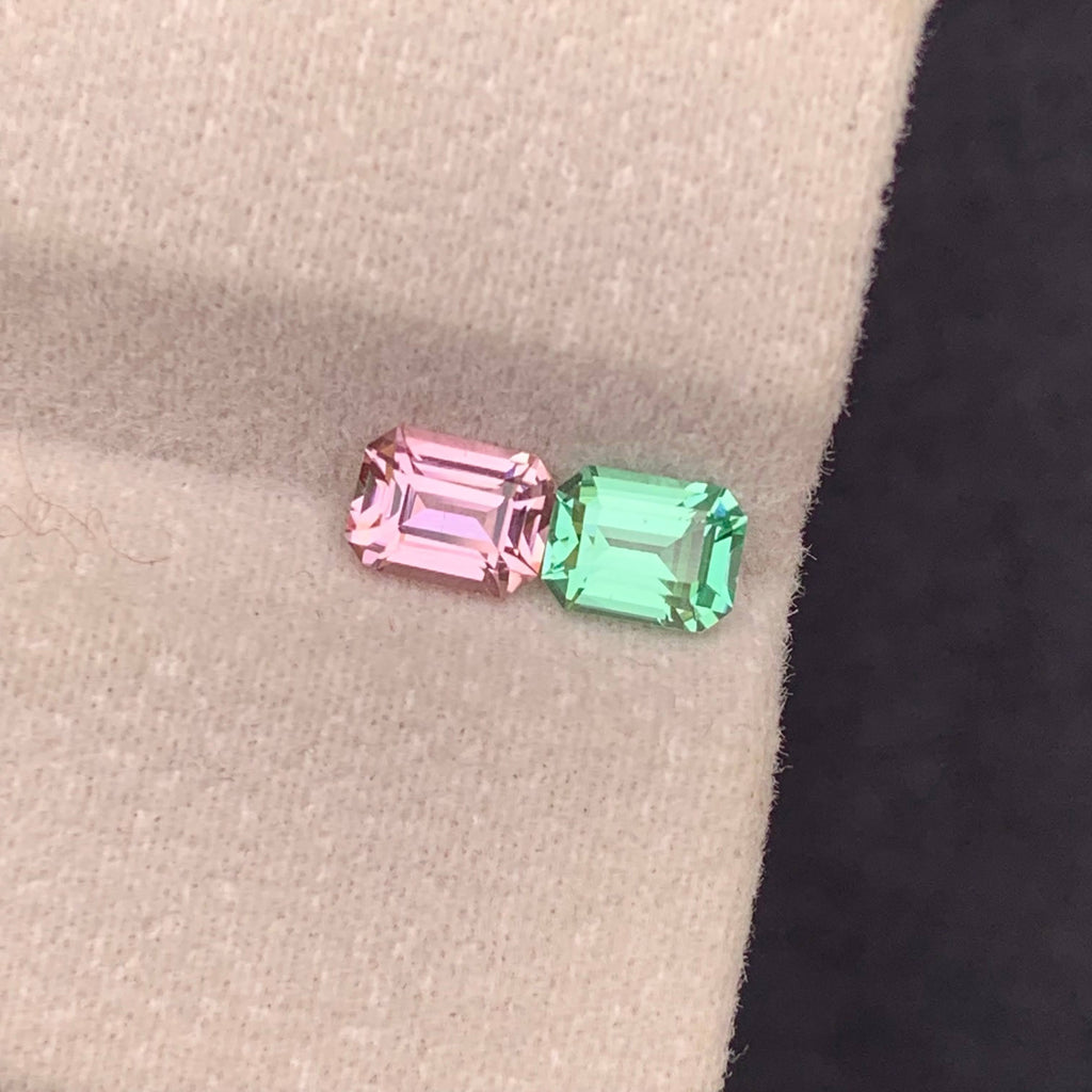 Natural Reverse Tourmaline Pair 1.29 Ct Eye Clean Loose Gemstones | Afghanistan Tourmaline | Untreated Matching Pair Gems