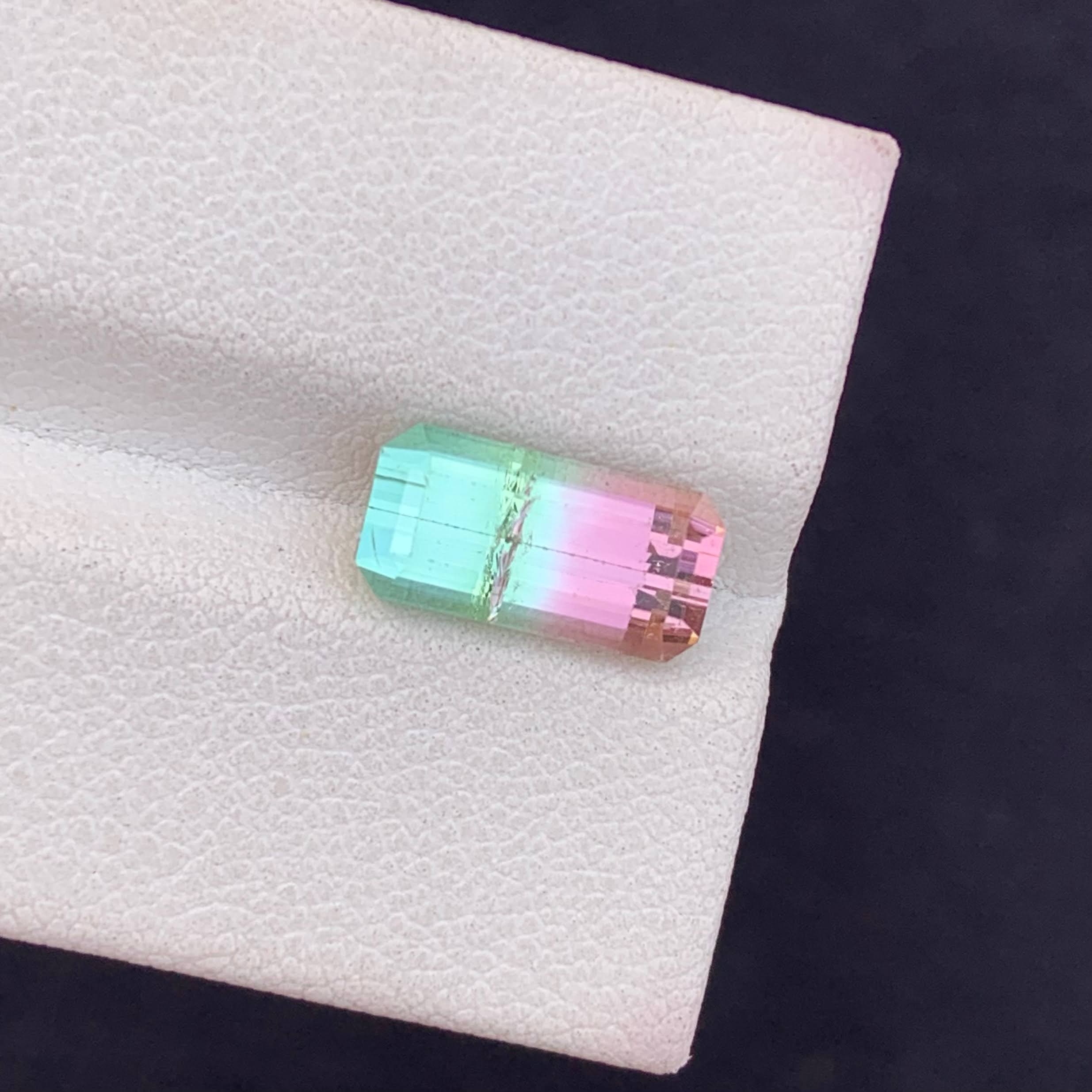 Natural Watermelon Tourmaline 3.44 Ct Loose Gemstone | Afghanistan Tourmaline | Bi-Color Included Gem | Untreated Jewelry Stone