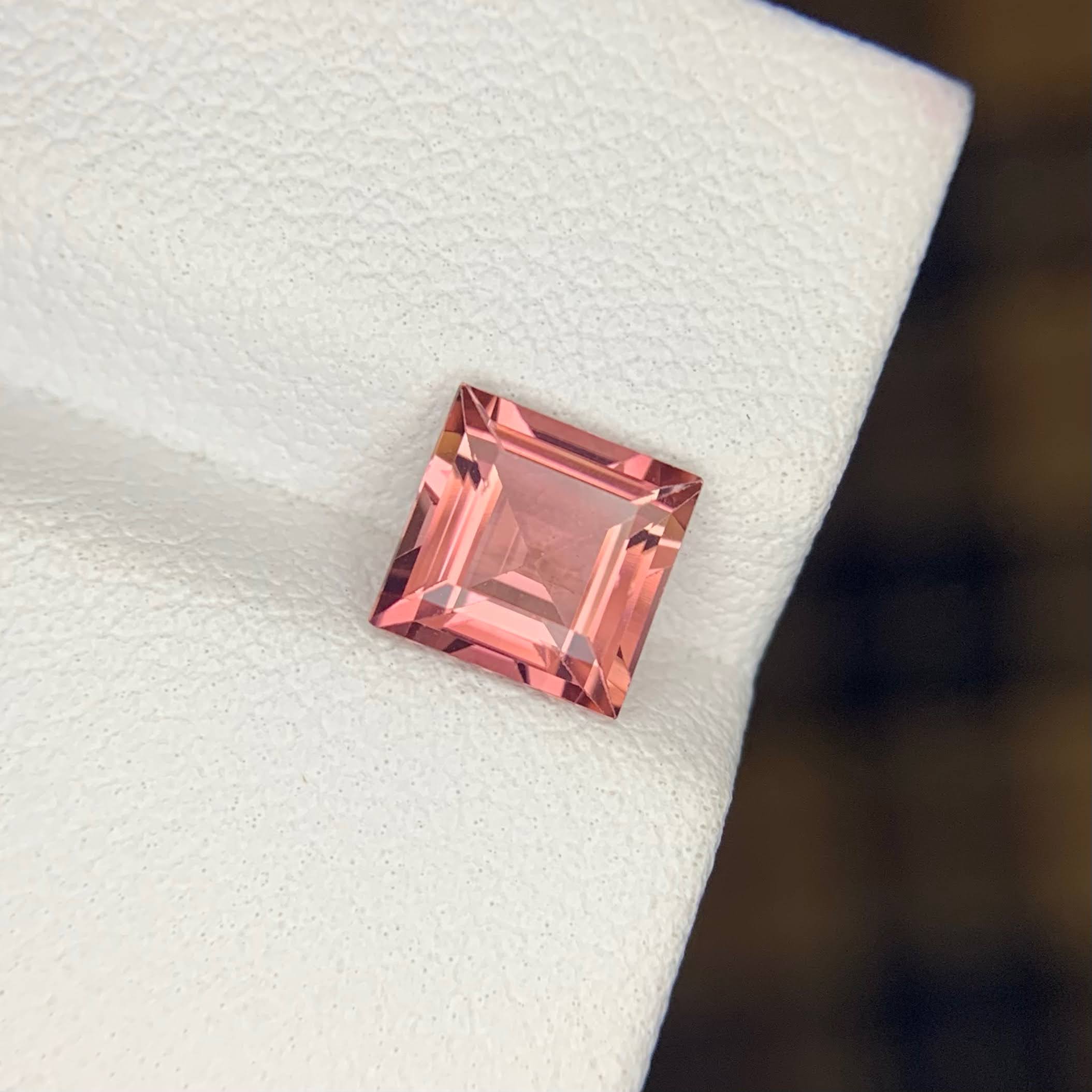 Natural Pink Tourmaline 1.38 Ct Asscher Cut Eye Clean Untreated Afghanistan